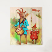 große Ziegenmusiker Wandteppich (Vorderseite)