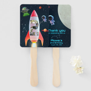 Große zwei FotoCollage   Rocket Space 2. Geburtsta Fächer