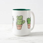 Große Zwei-Ton Catcus Familien-Tasse Zweifarbige Tasse (VorderseiteRechts)