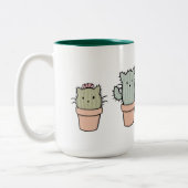 Große Zwei-Ton Catcus Familien-Tasse Zweifarbige Tasse (Links)