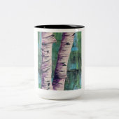 Große zweifarbige Tasse Abstrakter Birkenbaumen (Mittel)