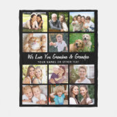 Großeltern 12 Foto Collage Black Fleecedecke (Vorderseite)