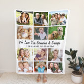 Großeltern 12 FotoCollage Fleecedecke