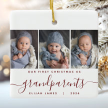 Großeltern 1. Weihnachts 3. Foto Burgundy Script