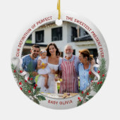 Großeltern 1. Weihnachtsklassiker Silberrahmen Keramik Ornament (Hinten)