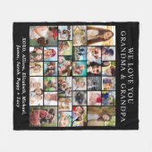 Großeltern 30 FotoCollage Black Fleecedecke (Vorderseite (Horizontal))