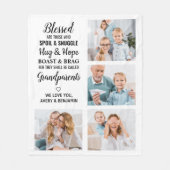 Großeltern 4 Foto Oma Opa Fleecedecke (Vorderseite)