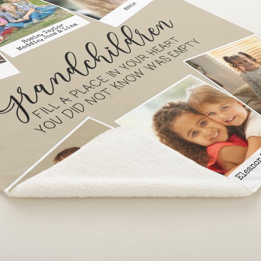 Großeltern 6 Foto Collage Beige Sherpadecke (3/4)