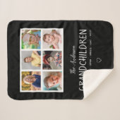 Großeltern 6 Foto Collage Personalisiert Schwarz Sherpadecke (Vorderseite (Horizontal))