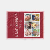 Großeltern 6 Foto-Collagen-personalisierte Fleecedecke (Vorderseite (Horizontal))