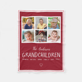 Großeltern 6 Foto-Collagen-personalisierte Fleecedecke