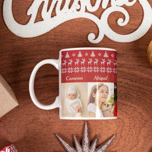 Großeltern 6 Großkinder Foto Weihnachten Kaffeetasse