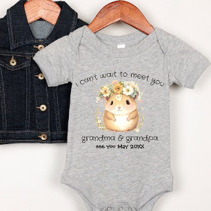 Großeltern Baby Ankündigung Botanische Boho Maus Strampler