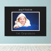 Großeltern Baby Custom Foto 1 Enkel schwarz Leinwanddruck (Insitu (Holzboden))