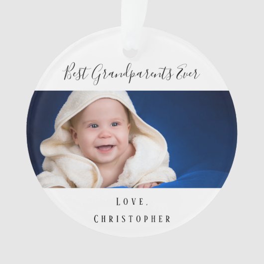 Großeltern Baby Foto Enkelkind Ornament (Vorderseite)