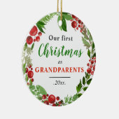 | Großeltern Baby Foto Keramik Ornament (Rechts)