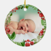 | Großeltern Baby Foto Keramik Ornament (Hinten)