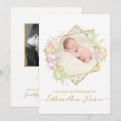 Großeltern-Baby-Girl-Ankündigung Einladung (Vorne/Hinten)