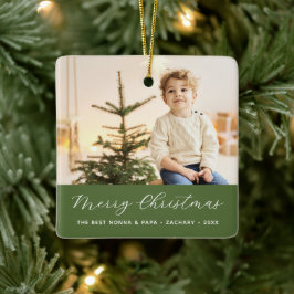 Großeltern Calligrafie Frohe Weihnachtszeit Foto Keramikornament