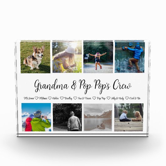 Großeltern Crew Custom 8 Foto Grid (Vorderseite)