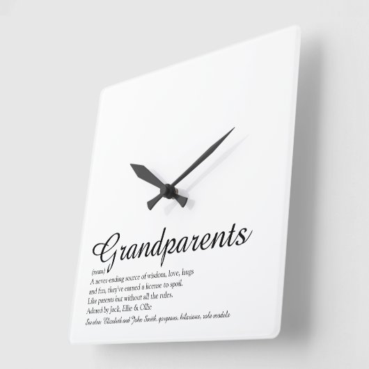 Großeltern Definition Elegantes Skript Quadratische Wanduhr (Winkel)