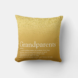 Großeltern Definition Gold Glitter Spaß Glamour Kissen