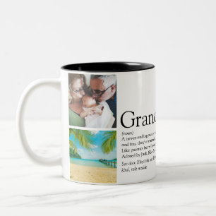 Großeltern-Definitions-Fotocollage Zweifarbige Tasse