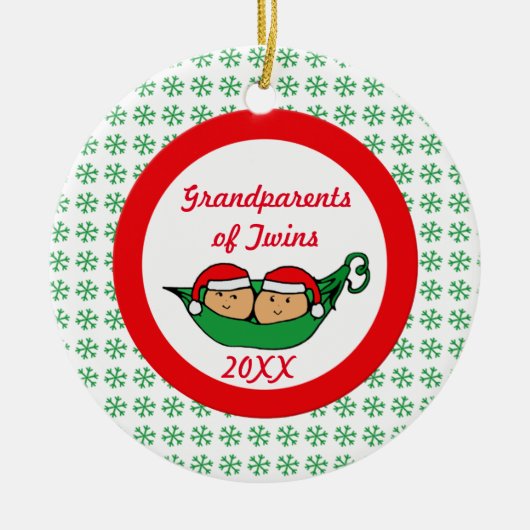 Großeltern der Zwillings-Verzierung Keramikornament (Vorne)