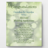 Großeltern Emerald Wedding Anniversary Plaque Fotoplatte (Vorderseite)