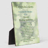 Großeltern Emerald Wedding Anniversary Plaque Fotoplatte (Seite)