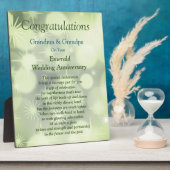 Großeltern Emerald Wedding Anniversary Plaque Fotoplatte (Seite)