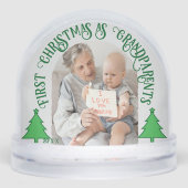Großeltern Erste Weihnachten - 2 Foto Personalisie Schneekugeln (Vorderseite)