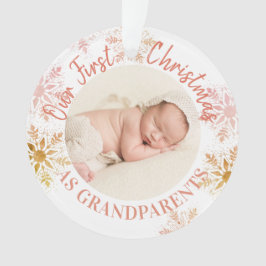 Großeltern Erste Weihnachten Gold Schwarzer Schnee Ornament