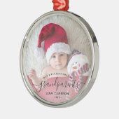 Großeltern Erste Weihnachtszeit Foto Schwarzes Dre Ornament Aus Metall (Links)