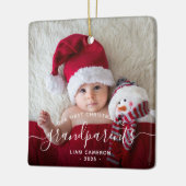 Großeltern Erste Weihnachtszeit Foto Weiße Schrift Keramikornament (Links)