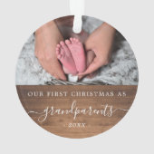 Großeltern erster Weihnachtsbaum Foto Ornament (Rückseite)