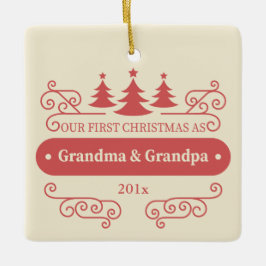 Großeltern Erster Weihnachtsplatz Keramikornament