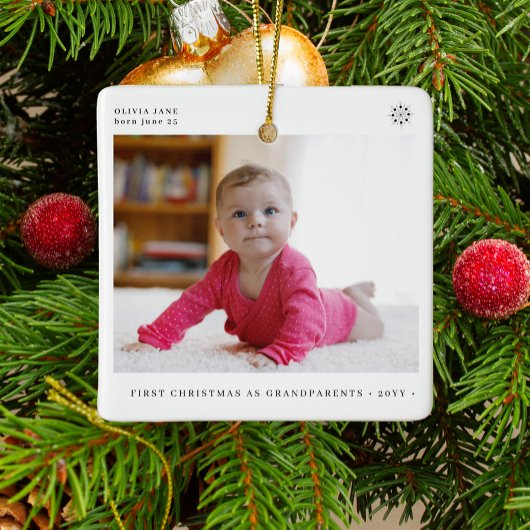Großeltern erstes Weihnachtsbaby Foto Keramikornament