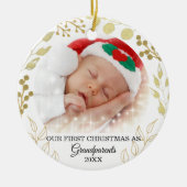 Großeltern Erstes Weihnachtsfest-Foto Keramik Ornament (Vorne)