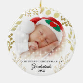 Großeltern Erstes Weihnachtsfest-Foto Keramik Ornament (Hinten)