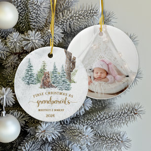 Großeltern Erstes Weihnachtsfest-Foto Keramik Ornament