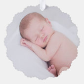 Großeltern Erstweihnachtliches Foto Angel Gold Blu Ornament Karte (Rückseite)