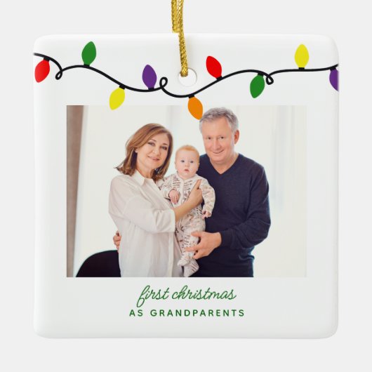 Großeltern Erstweihnachtsbäume Foto Keramikornament (Vorderseite)