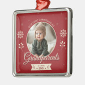 Großeltern First Christmas Custom Foto Ornament Aus Metall (Links)