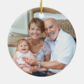 Großeltern First Christmas Foto und Teddy Bear Keramik Ornament (Hinten)