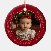 Großeltern First Christmas Grandchild Baby Foto Keramik Ornament (Hinten)