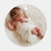 Großeltern First Christmas New Baby Foto Kariert Ornament Aus Metall (Rückseite)