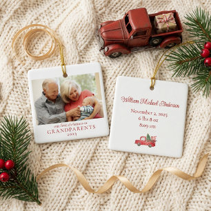 Großeltern First Christmas New Baby Foto Keramikornament