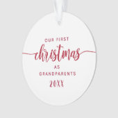 Großeltern First Christmas Red Script Foto Ornament (Vorderseite)