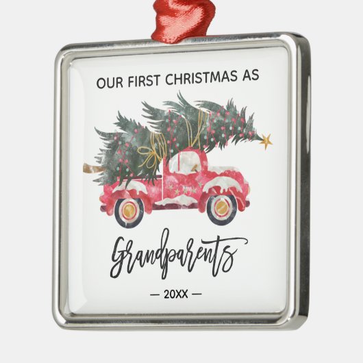 Großeltern First Christmas Red Truck Ornament Aus Metall (Links)